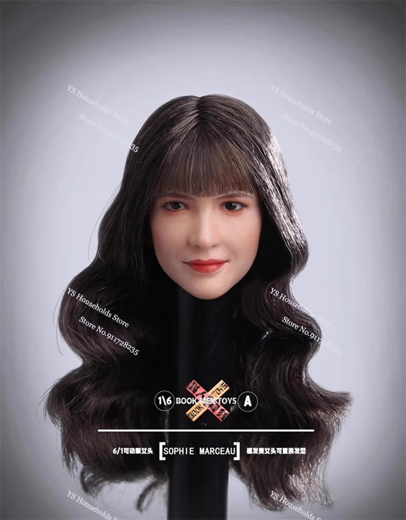 BM01 1/6 French Female Actor Sophie Delicate Head Sculp Movable Eyeball Model Toys Accessory For 12