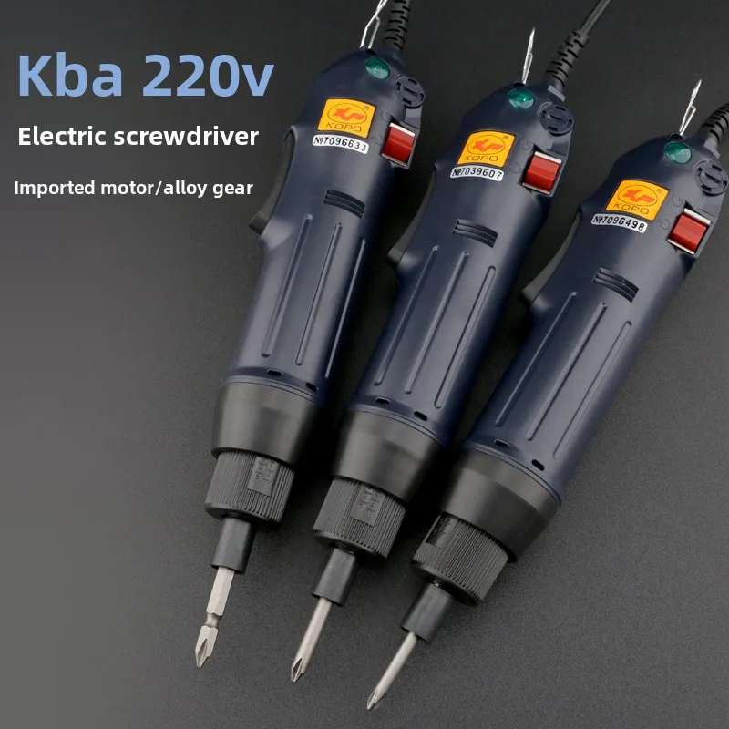 220V Plug In Electric Screwdriver Torque Adjustable Corded Power Driver with Hex Chuck and Bit Set for Electronics Appliance