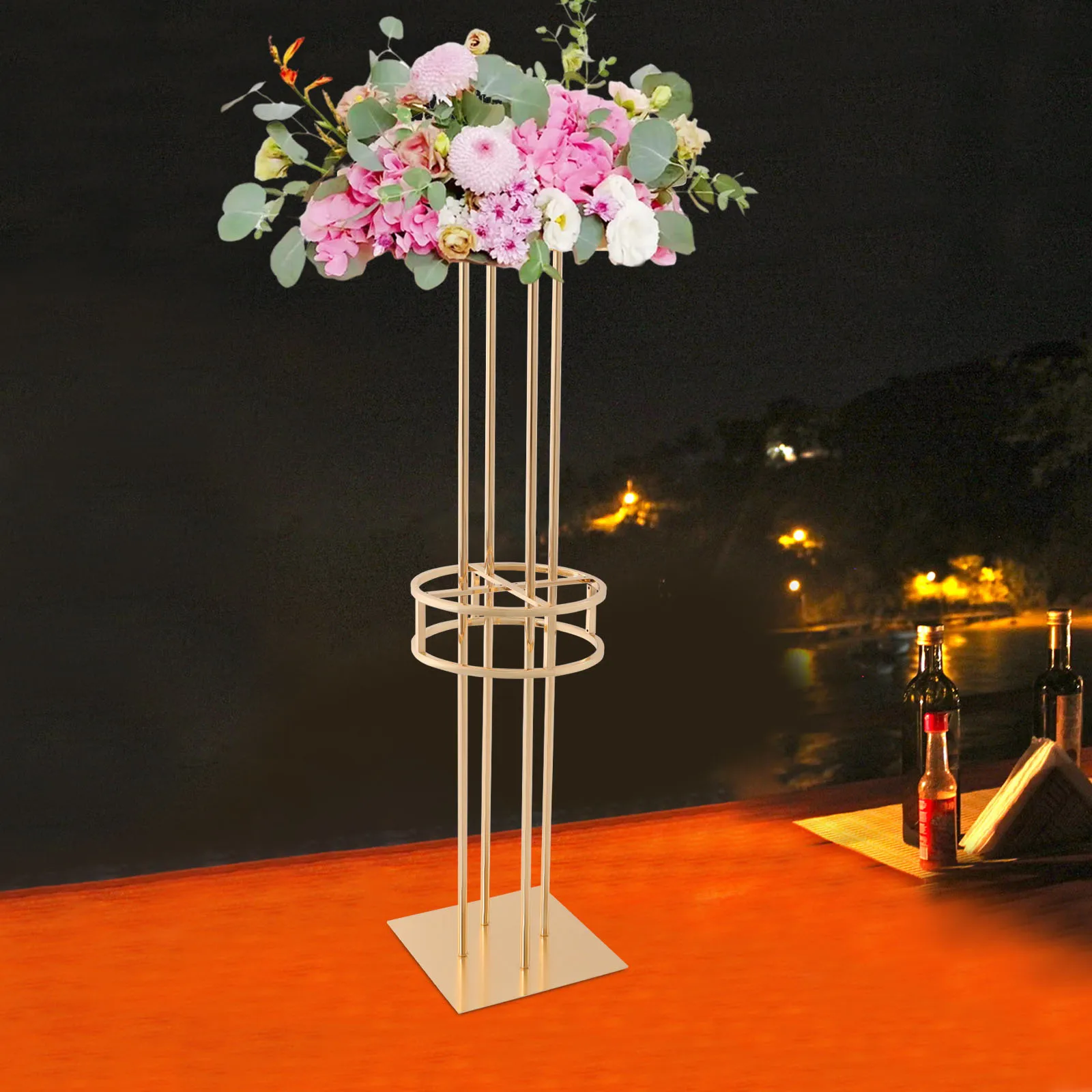 BYMAOCAR 2-tier Floorstanding Metal Flower Stand, 5kg/ 11.02lbs Overall Load-capacity W/ 11.81*11.81