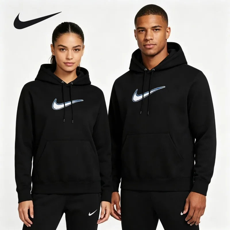 Nike Graffiti Graphic Sweatshirt Urban Hip Hop Oversized Pocket Streetwear PulloverHV0855-010 1PCS