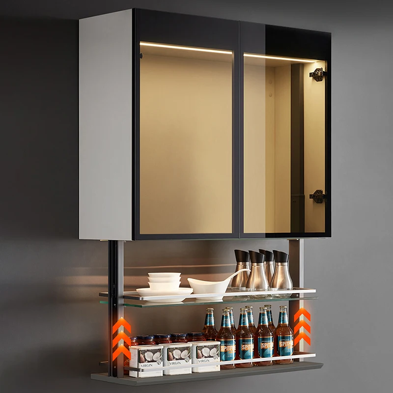 ROEASY ECO-Down01 Smart Motorized Kitchen Storage Cabinet Modern Electric Lifting Condiment Cabinet For In-Cabinet Installation