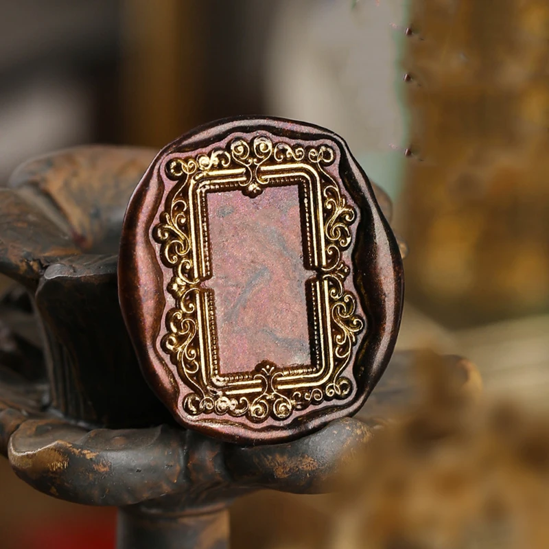 Wax Seal Stamp Head Photo Frame Vintage Hold Photos Sealing Stamp Head DIY Cards Envelopes Wedding Invitations Scrapbooking