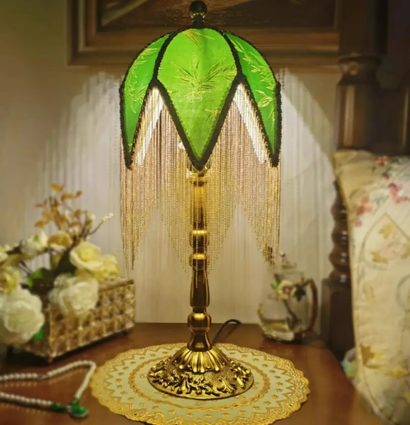 خمر الأوروبي مصباح ظلال اليدوية كريستال شرابات حبة أباجورة النسيج ل الجدول غطاء خفيف مصباح أرضي يغطي ديكور المنزل