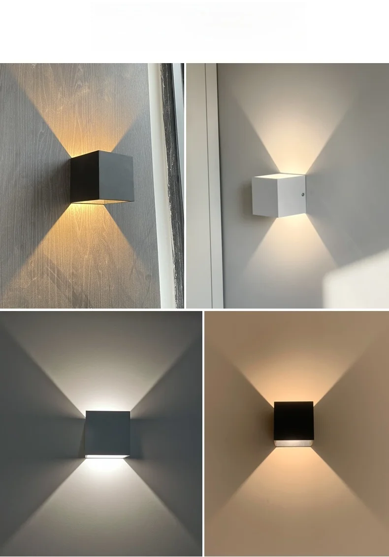 6W 10W LED Indoor Outdoor Wall Light Track Engineering Square LED Wall Light Bedside Room Bedroom Wall Light