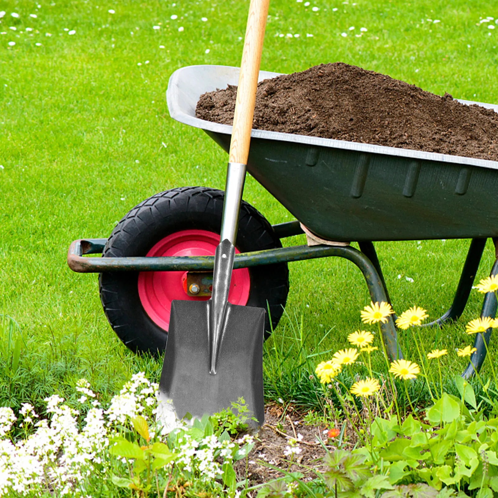 

Портативная садовая лопата из высокоуглеродистой стали, прочная, устойчивая к ржавчине, для посадки цветов, копания земли, ухода за газоном и фермерских работ