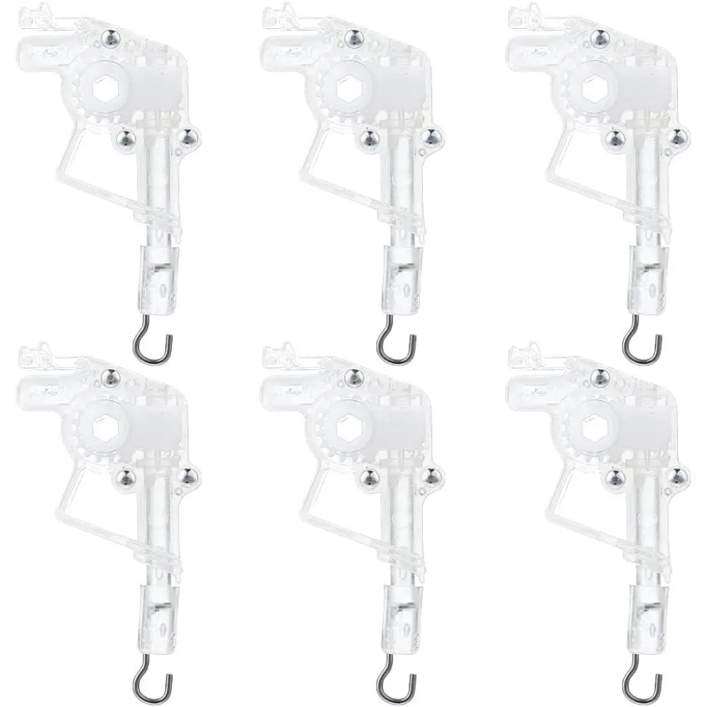 Low Profile Wand Tilter Set of 6 Clear Blind Tilt Mechanism with Shaped Gear Hook Connection for 2