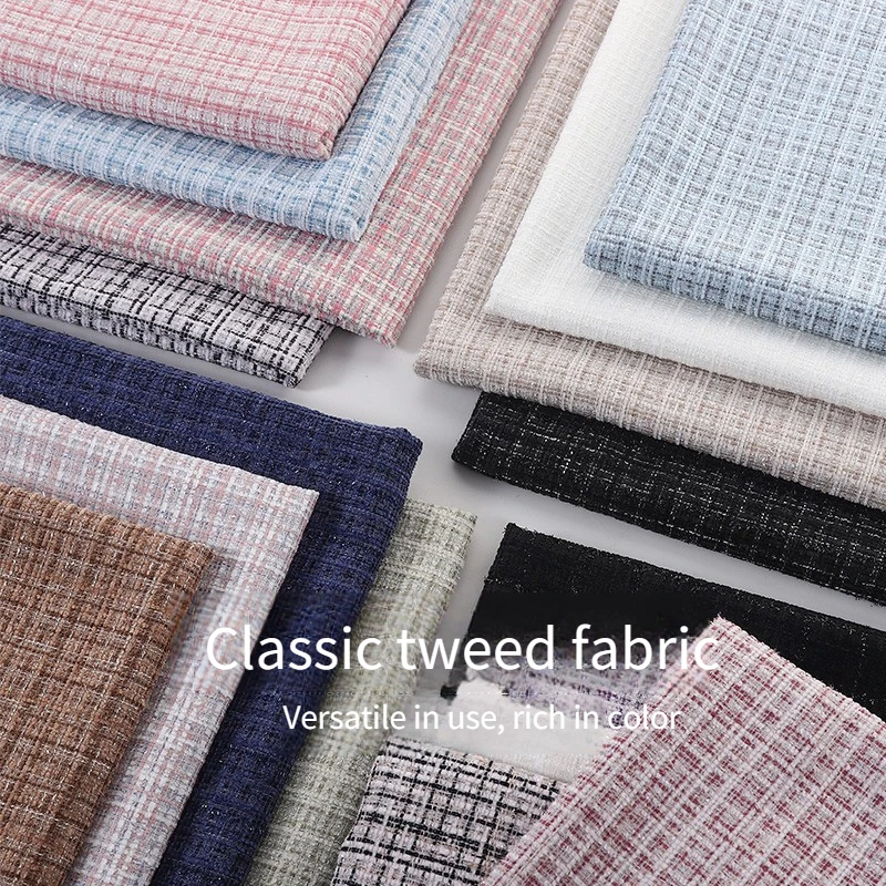 Tweed Fabric By The Meter for Needlework Coat Skirt Dresses Bags Shoes Vest Diy Sewing Textile Cloth Thick Structured Soft Pink