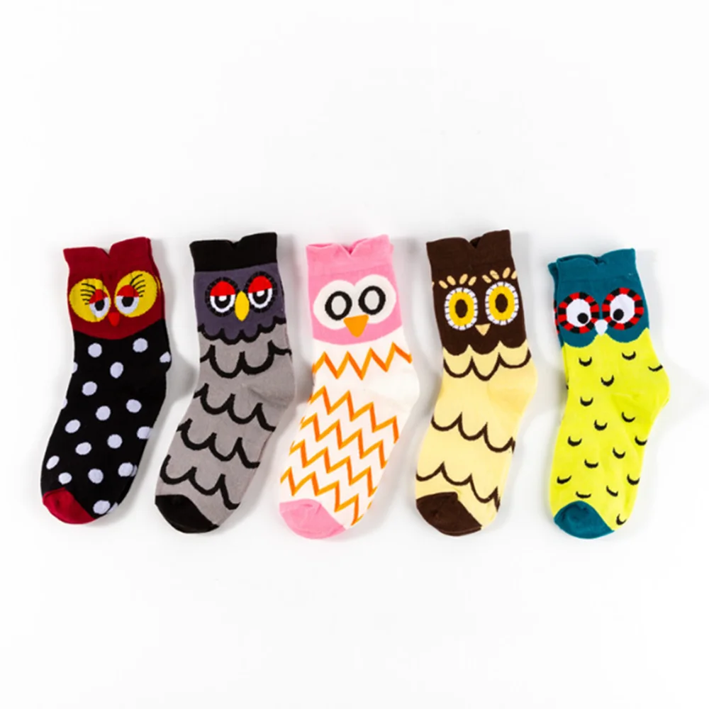 5 Pairs/Set Women Animal Cotton Socks Autumn Winter High Quality Casual Tube Socks Female Ladies Lovely Cartoon Socks