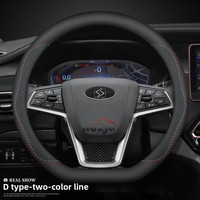 Car Leather Steering Wheel Cover for JAC JS8 Sehol QX X4 X8 X7 A7 A5 E10X JS6 Sei 6 Steering Wheel Car Interior Accessories