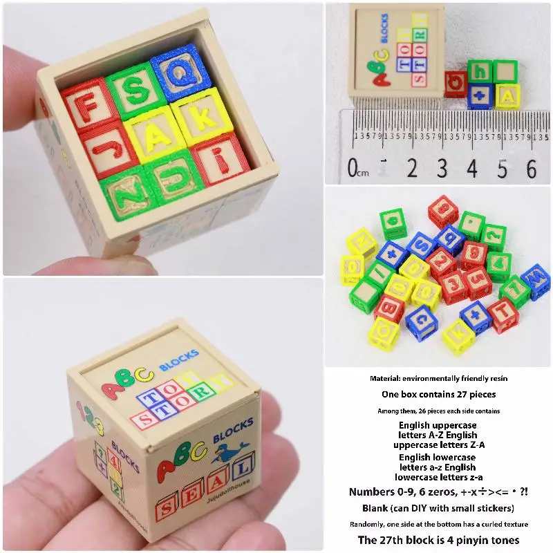 1 Juego de accesorios para casa de muñecas, escala 1/6, simulación de casa de muñecas en miniatura, Mini juguetes de modelos de ensamblaje de bloques de construcción