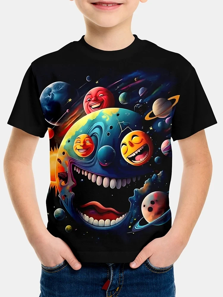 Universe Solar System Kids T-shirt 3D Print Planet Sun Earth Venus Tshirt Casual Harajuku Summer Child Shirt Tops for Boys Girls
