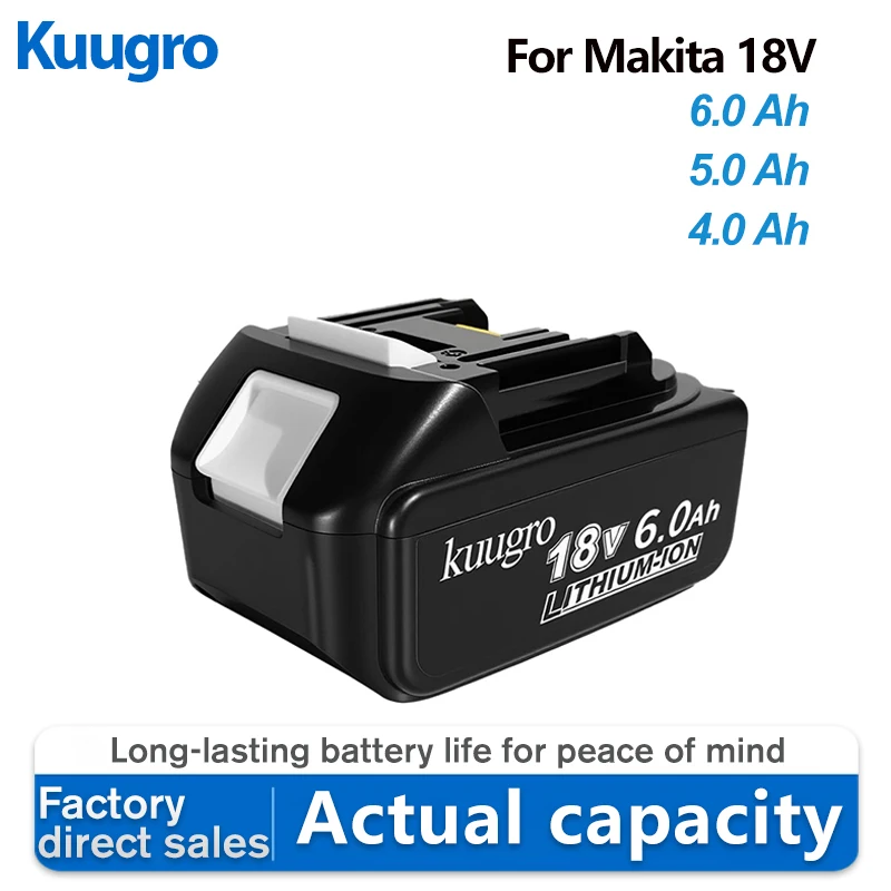 Kuugro 18V 6Ah 5Ah 4Ah マキタ18Vバッテリー電動工具用リチウムイオン交換バッテリー LXT BL1850 BL1840 18Vドライバー用 BMS搭載