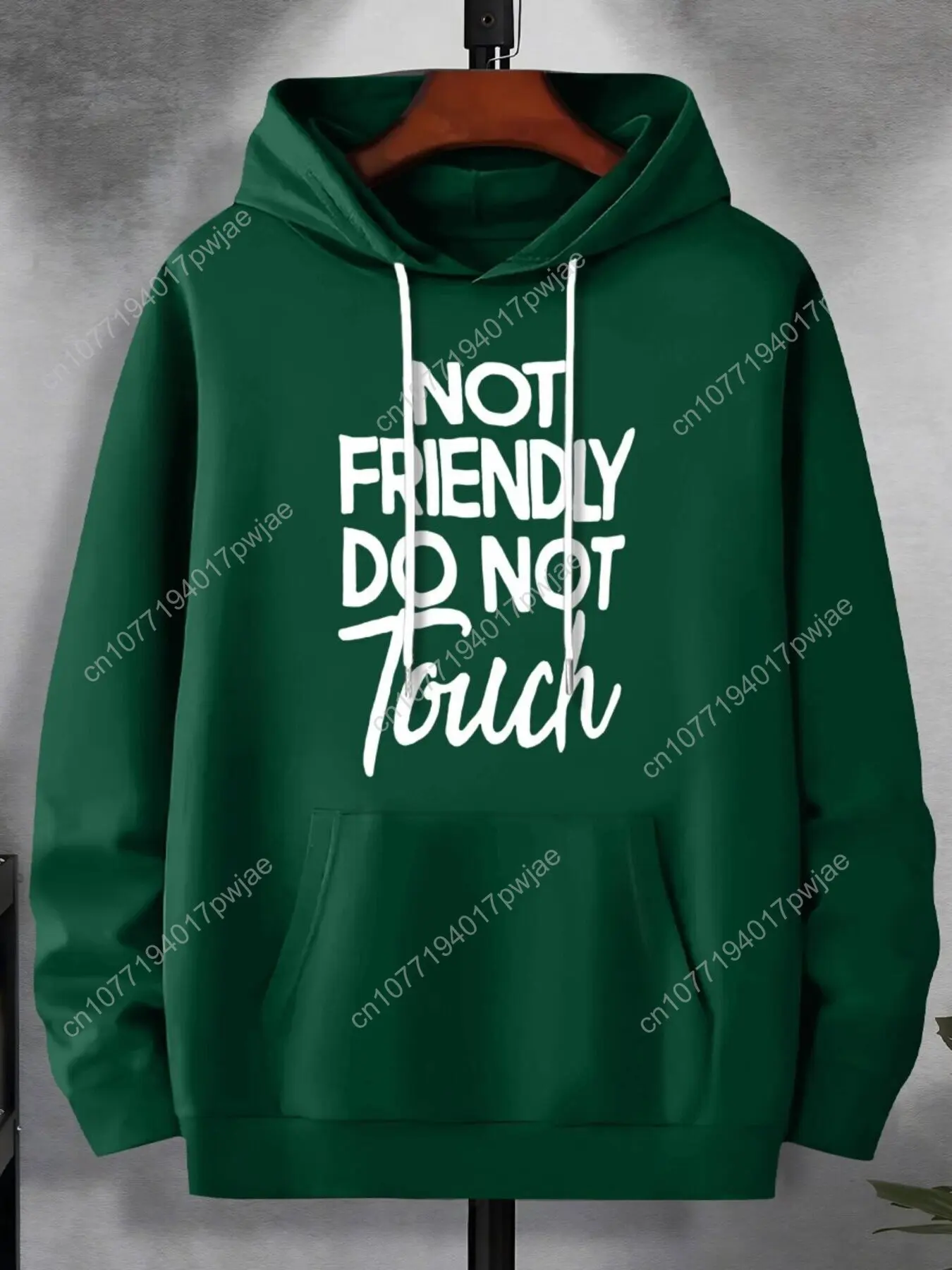 Felpa con cappuccio con stampa alla moda, felpa con cappuccio taglie forti da uomo, felpa con cappuccio con stampa inglese con tasca a marsupio Abbigliamento da uomo taglie forti, adatta