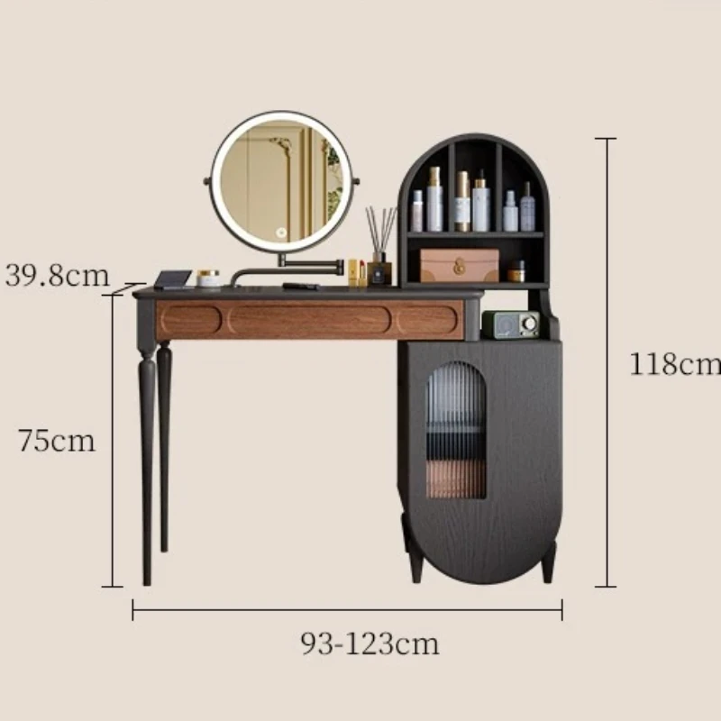 Bedroom Vintage Dressing Table Storage Bedside Wooden Cabinet Dressing Table Mirror Space Saving Penteadeira Furniture Home