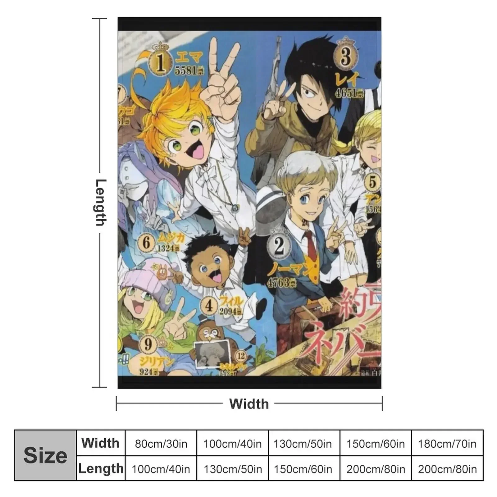The promised neverland !! Throw Blanket Giant Sofa for babies Cute Plaid Bed covers Softest Blankets