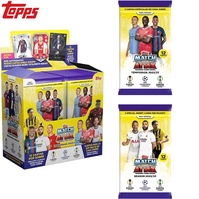Pacote Inicial de Cartas da Coleção Topps 22/23 Match Attax de Futebol, Cada Envelope Contém 12 Cartas, ENVIO RÁPIDO