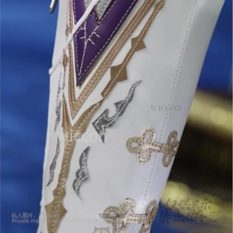 أنيمي الحب والفضاء العميق Xavier الأبيض أحذية طويلة أحذية 8 سنتيمتر الجحيم متلألئ ضوء القمر هالوين حفلة الرجال تأثيري بولي leather الجلود كوس