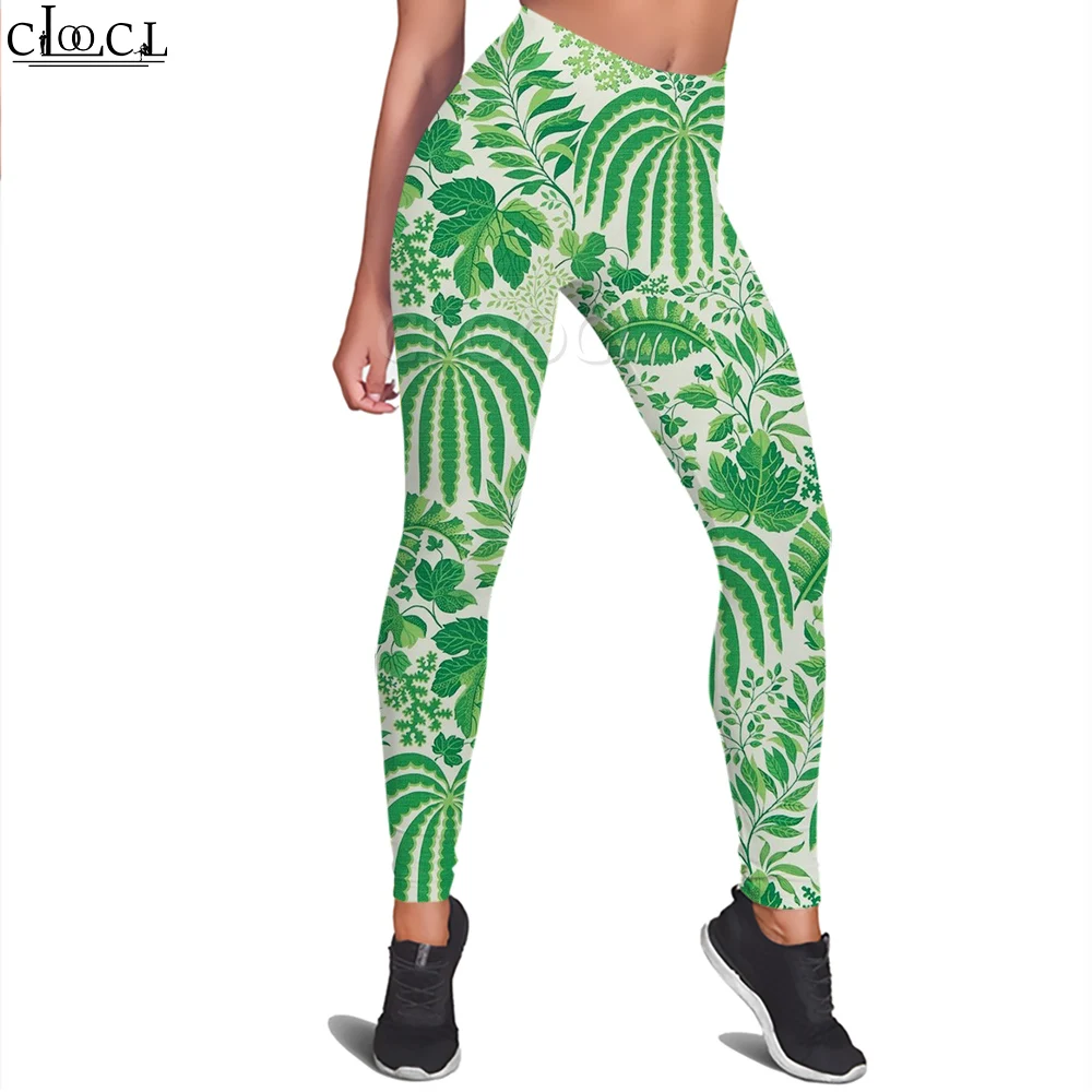 CLOOCL moda mujer Legging bosque tropical hojas patrón 3D impreso pantalones casuales mallas de cintura alta estiramiento Sexy pantalones de Yoga