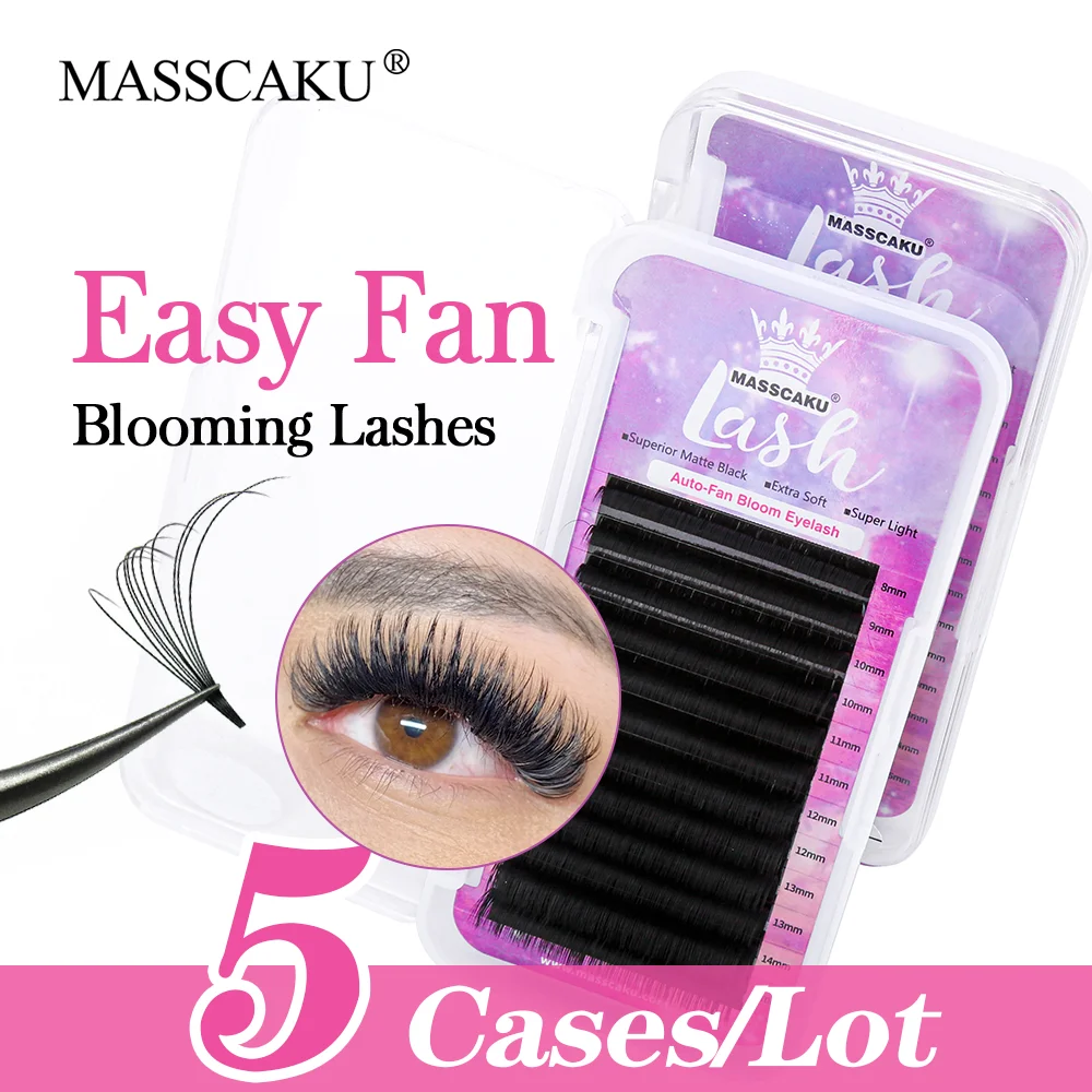 5psc/lot 8-20mm All Size Easy Fanning Eyelash Extension Fast Fanning Individual Esay Fanning Moveing Matte Mink Lashes Tray