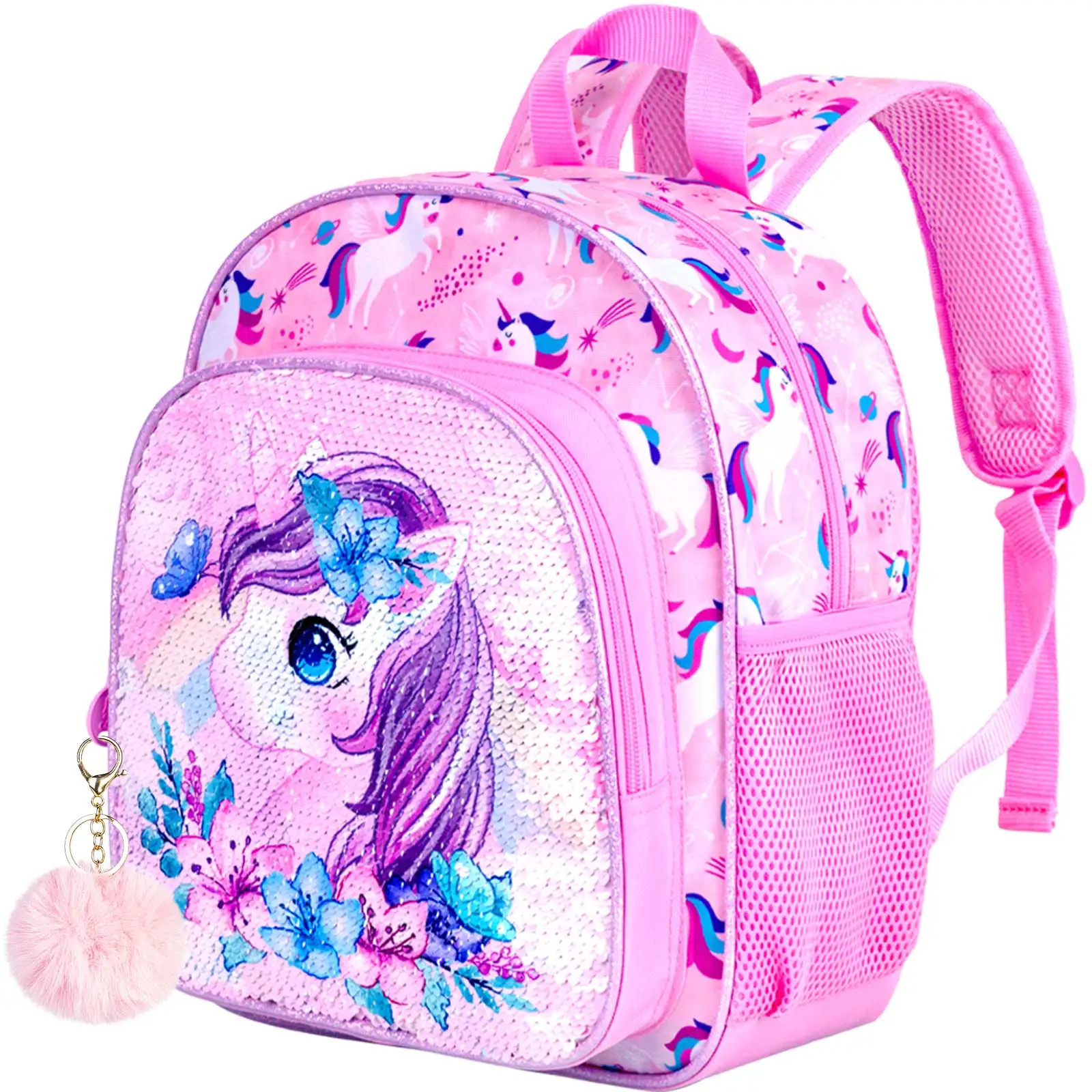 

Toddler Backpack for Girls, Kids Cute Unicorn Preschool Bookbag, Kindergarten Sequin School Bag