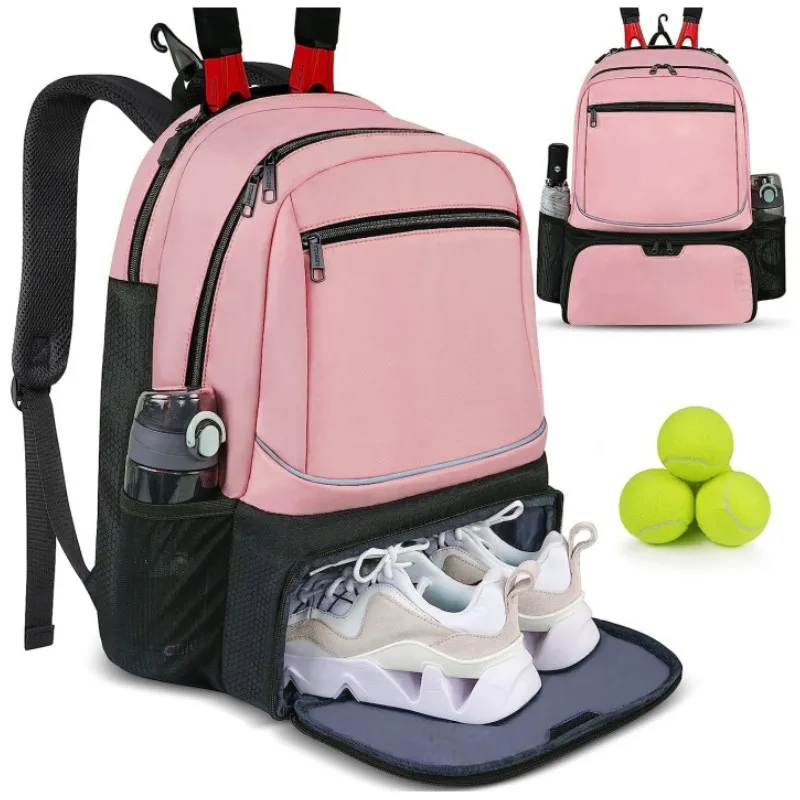 

Tennis Racket Bags Sports Padel Rackets Backpack Large Capacity Travel Gym Multi-Layer Storage Bag with Shoe Compartment