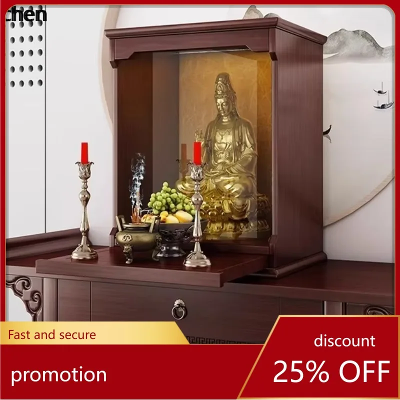 H1  Solid Wood Household Wall Hanging Shrine Shrine Devotion Taiwan Buddha Terrace Standing Cabinet