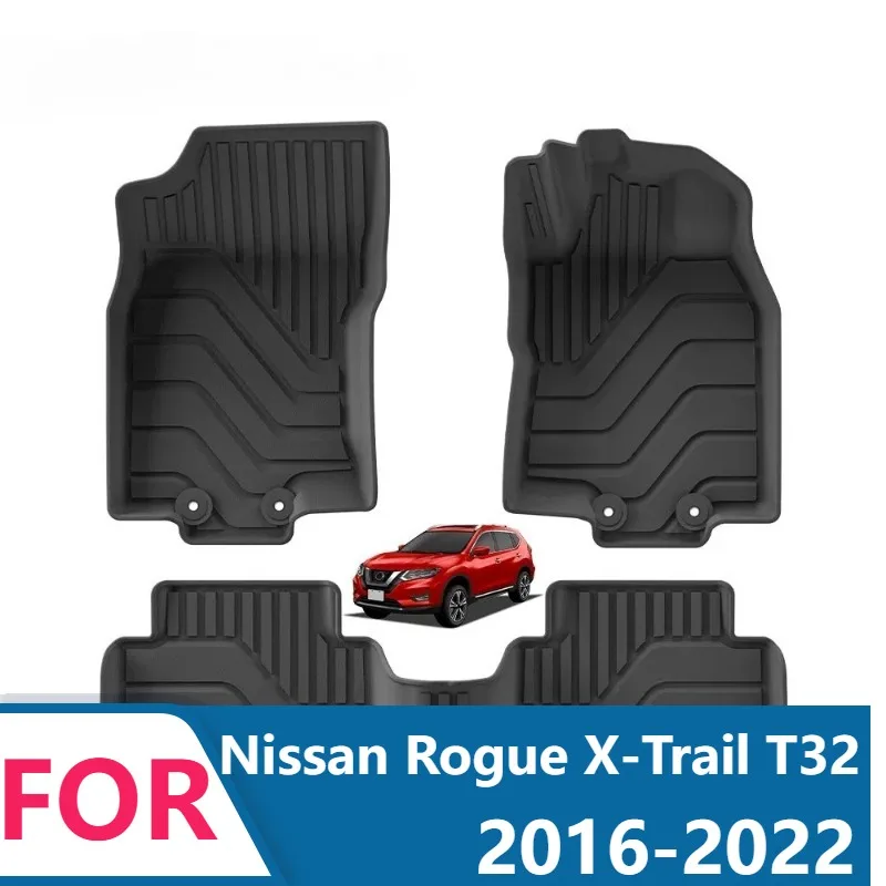 Custom TPE Floor Mats For Nissan Rogue X-Trail T32 2016-2022 RHD Fuel Waterproof All-Weather Liners Non-Slip Easy To Clean