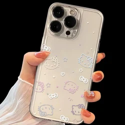 Sanrio Hello Kitty Bow Lovely Phone Case For Samsung S24 S23 S22 S21 S20 S10 FE Note20 Note10 Plus Ultra Lite 5G Clear TPU Cover