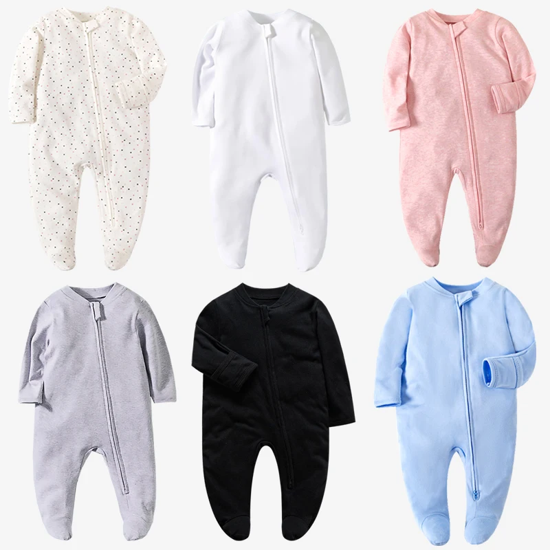 0-12Months Cartoon Long Sleeve Zipper Baby Boys Girl Romper 100%Cotton Soft newborn Jumpsuits Carters Newborn  Boy Romper Zip