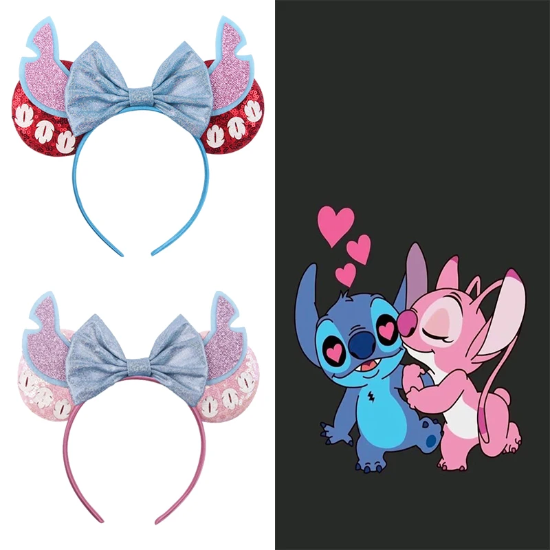 Lilo & Stitch Ears Headbands Kids Cute Stitch Hair Accessories Women Angel Hair Band Girls Disney Mickey Headwear Festival Gifts