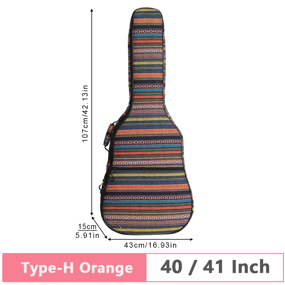 1pc 40/41 Inch Guitar Bag Classic Acoustic Electric Guitar Case Double Straps Pad Cotton Oxford Thicked Soft Waterproof Backpack