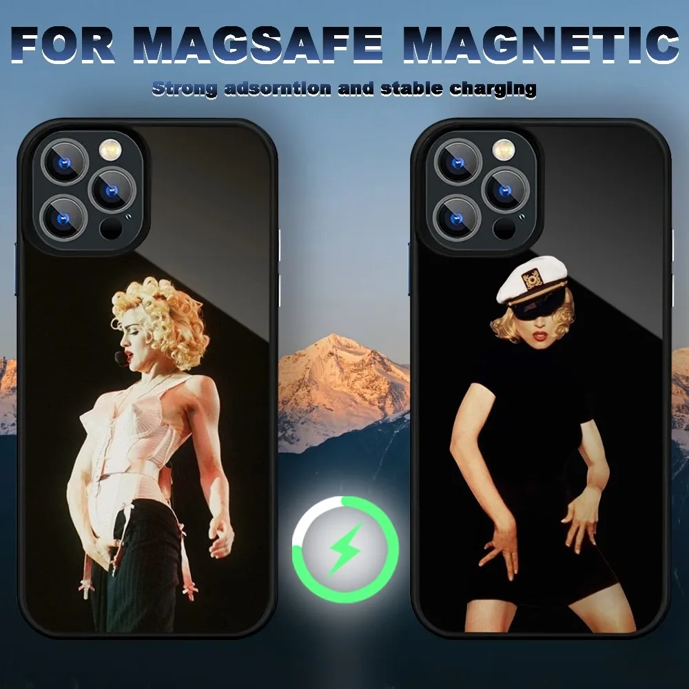 Singer Madonna Ciccone Phone Case iPhone 15 14 11 12 13 Pro Max Plus Magnetic Wireless Charge Cases Cover