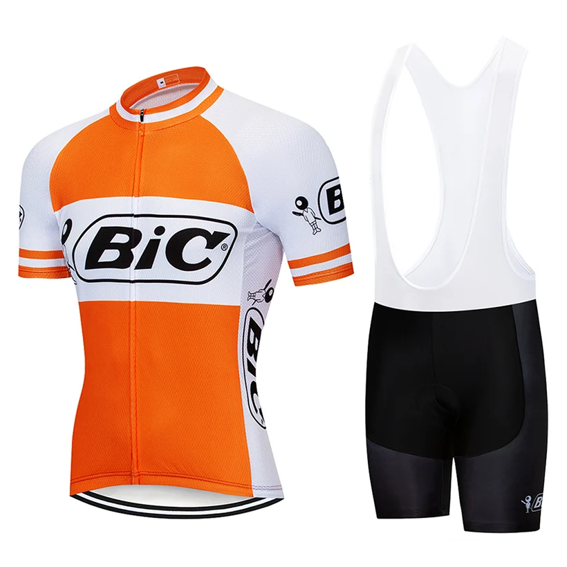 BIC Cycling Team Bib Set MTB Jersey Bicycle Clothing Quick Dry Bike Clothes Racing Shirt Men\'s Short Maillot Summer Cycling Suit