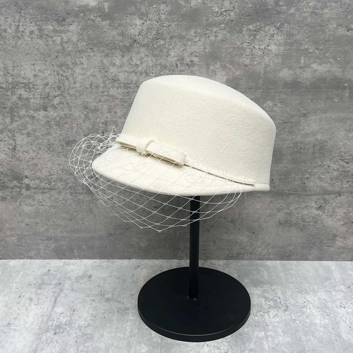 Japanische Designer-Stil Wolle Schleife Mesh Reit Hut Baseball Kappe Mode Herbst Winter Militär Hut Korea Casual Fedora Hut – Detail 6