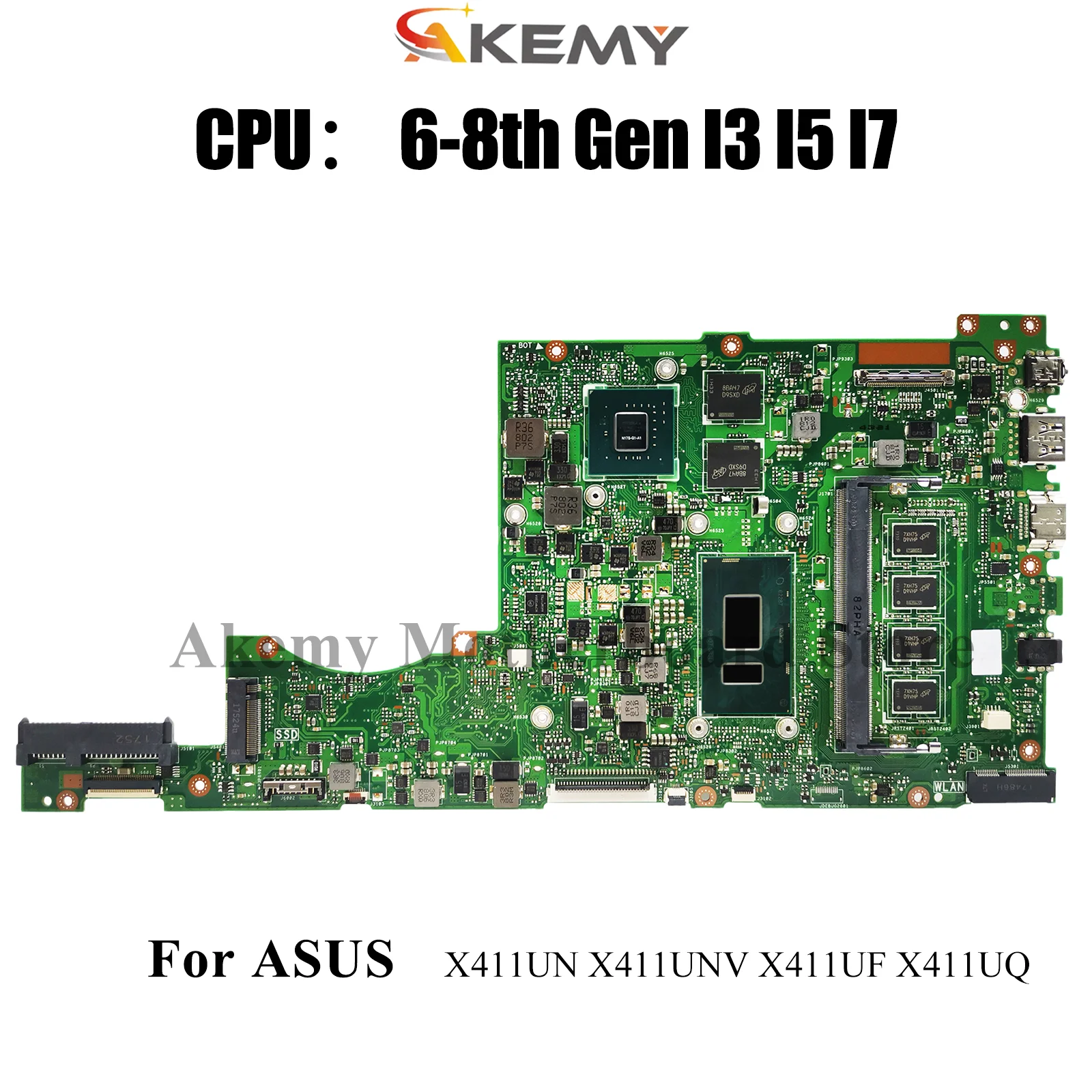 

X411UV Материнская плата для ноутбука ASUS VivoBook X411UF S4000V X411UNV r421u S4200U X411UV X411U X411UQ X411UN Материнская плата I3 I5 I7 CPU