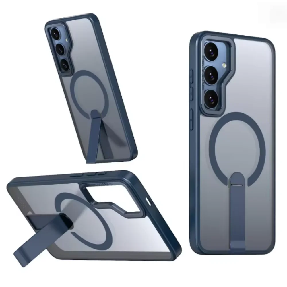 Luxuriöse MagSafe Kabellose Magnetische Ladestation Hülle für Samsung S26 S25 S24 S23 Ultra Plus S24 FE Edge Halter Transparente Abdeckung