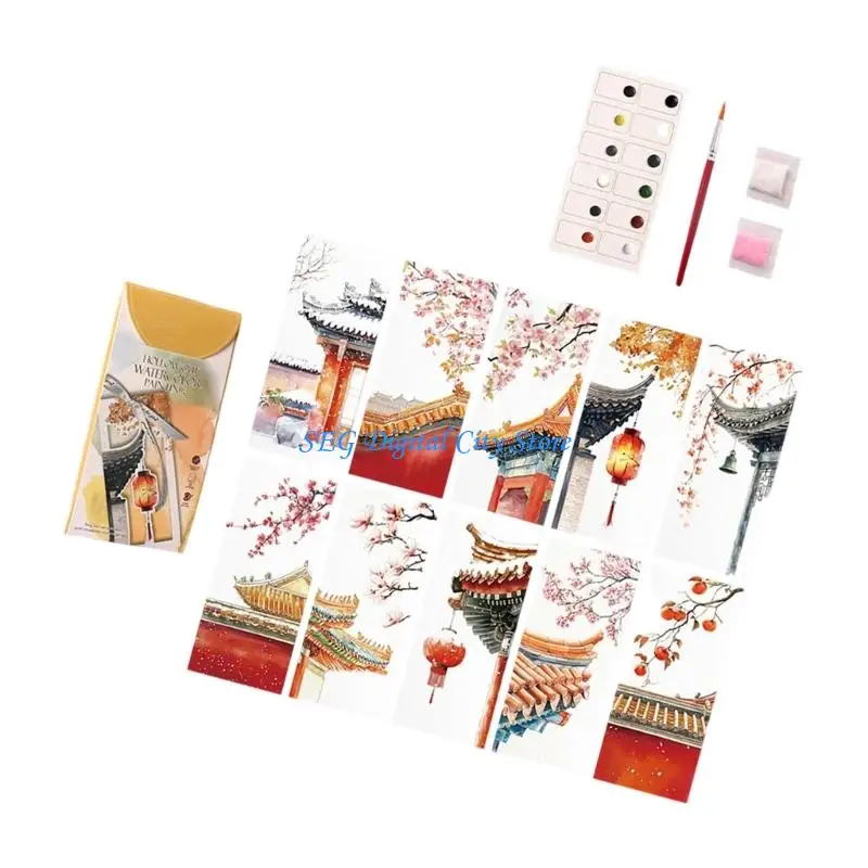 U75b قابلة للغسل المرجعية المائية اللوحة مجموعة للأطفال فنون الرسم الإبداعية #4