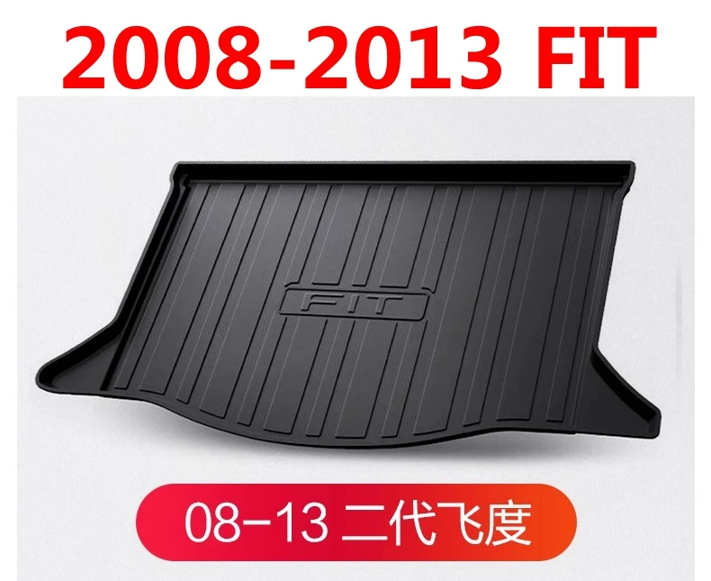 Use for 2008-2013 GE8 Honda FIT car carpet floor mat FIT trunk mat Full Set Trim to Fit For Honda FIT JAZZ waterproof floor mat