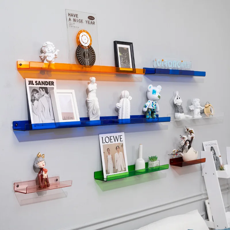 

Акриловая настенная полка 30 см без перфорации, домашнее украшение, настенная подвесная полка ручной работы, стеллаж для хранения