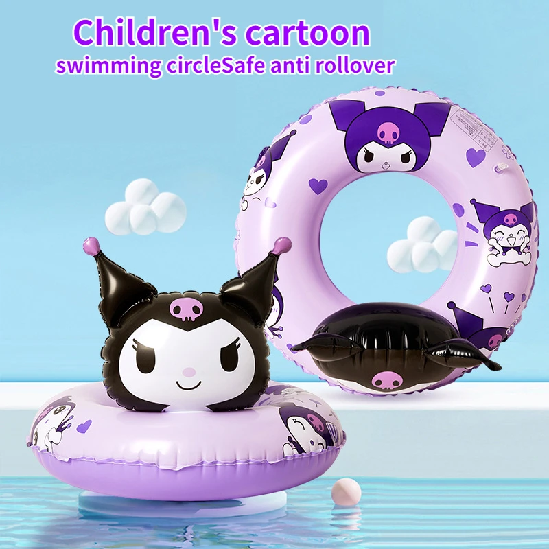 Sanrio Kuromi Melody Swim Ring Circle Personalized Print PVC Cartoon Thickened Boys Girls Baby Swimming Circle Arm Circlee