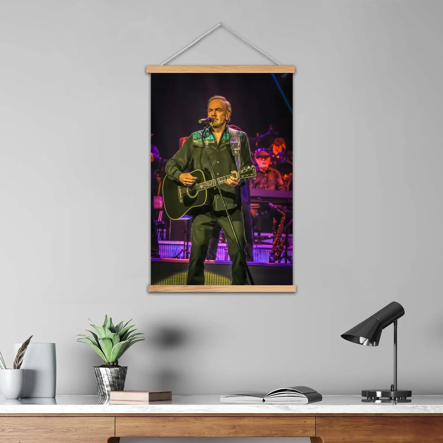 Neil Diamond Framed Wall Painting Canvas Art Poster, Wall Art  Modern Family Bedroom Decor Posters,Decorative painting view 5