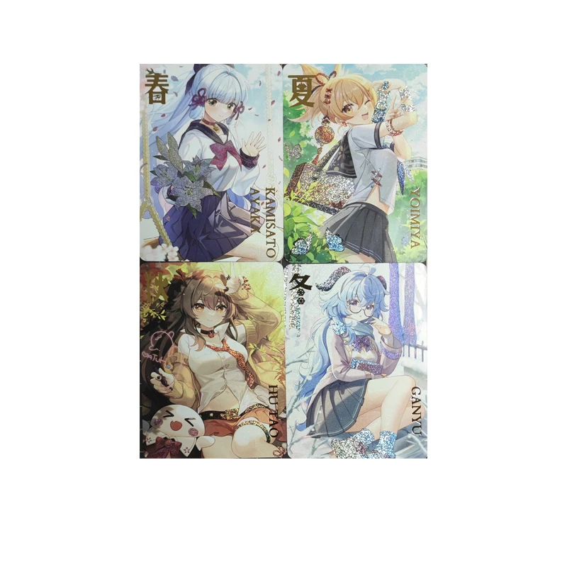 Anime Goddess Story Genshin Impact Homemade Diy Hutao Ganyu Kamisato Ayaka Yoimiya Collection Card Christmas Birthday Gift