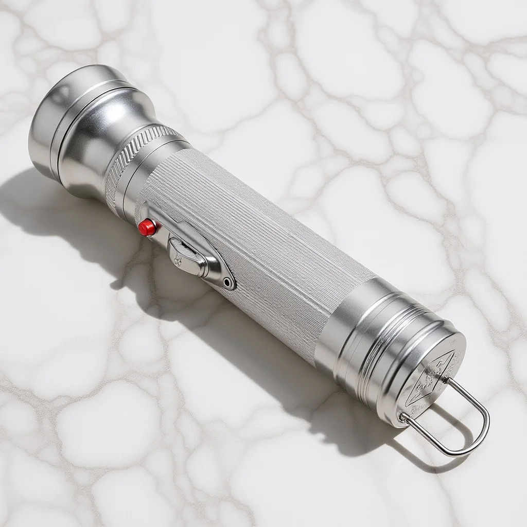 

Outdoor Flashlight Vintage Metal Old-Fashioned Portable Camping Light with Strong Beam Small Retro Flashlight for Travel