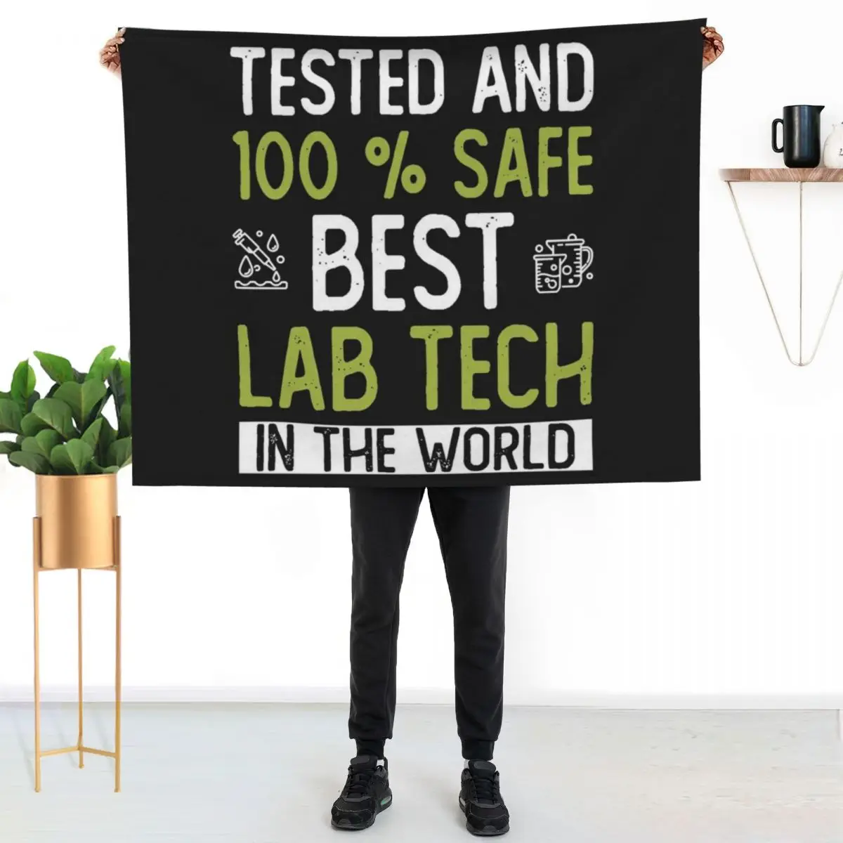 Best Lab Tech In The World - Womens Lab Tech Long Sleeve Throw Blanket Personalized Gift Furry Thin Flannel Blankets