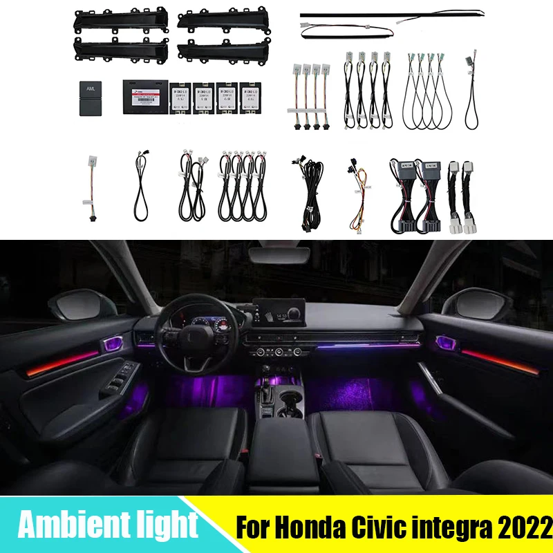 Replacement Active shadow Inter door Ambient light decorate lamp Car LCD panel app control For Honda Civic integra 2022