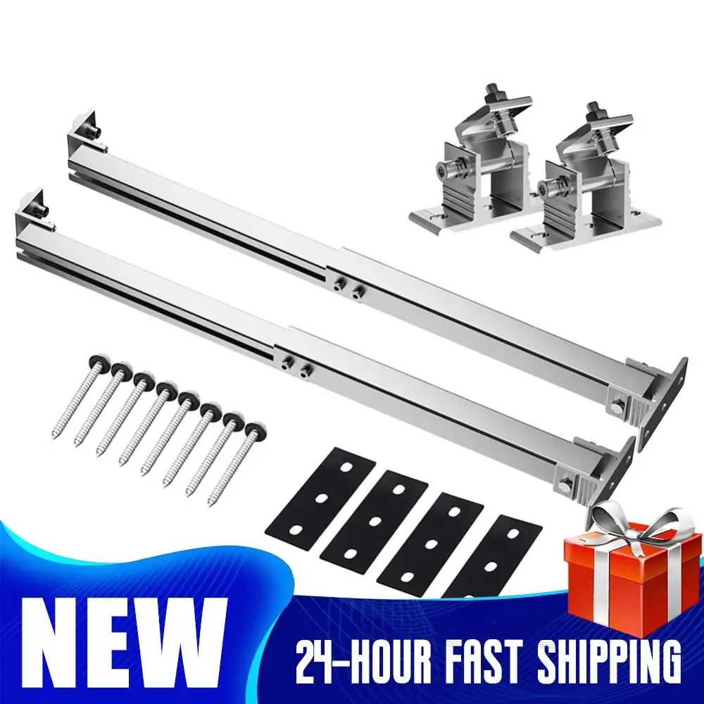 

Aluminum Alloy Flat Roof Mount Holder 15-30 Degrees Solar Panel Tilt Bracket Adjustable Solar Panel Mounting Bracket Support