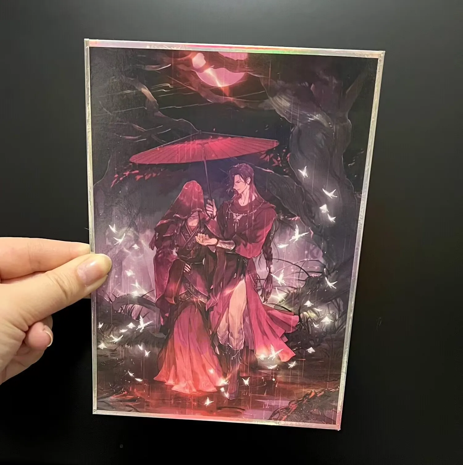 "Heavenly Official Bestows Blessings" periférico yaoi láser papel de color extragrande estilo W "Xie Lian Hua Cheng" regalo exquisito