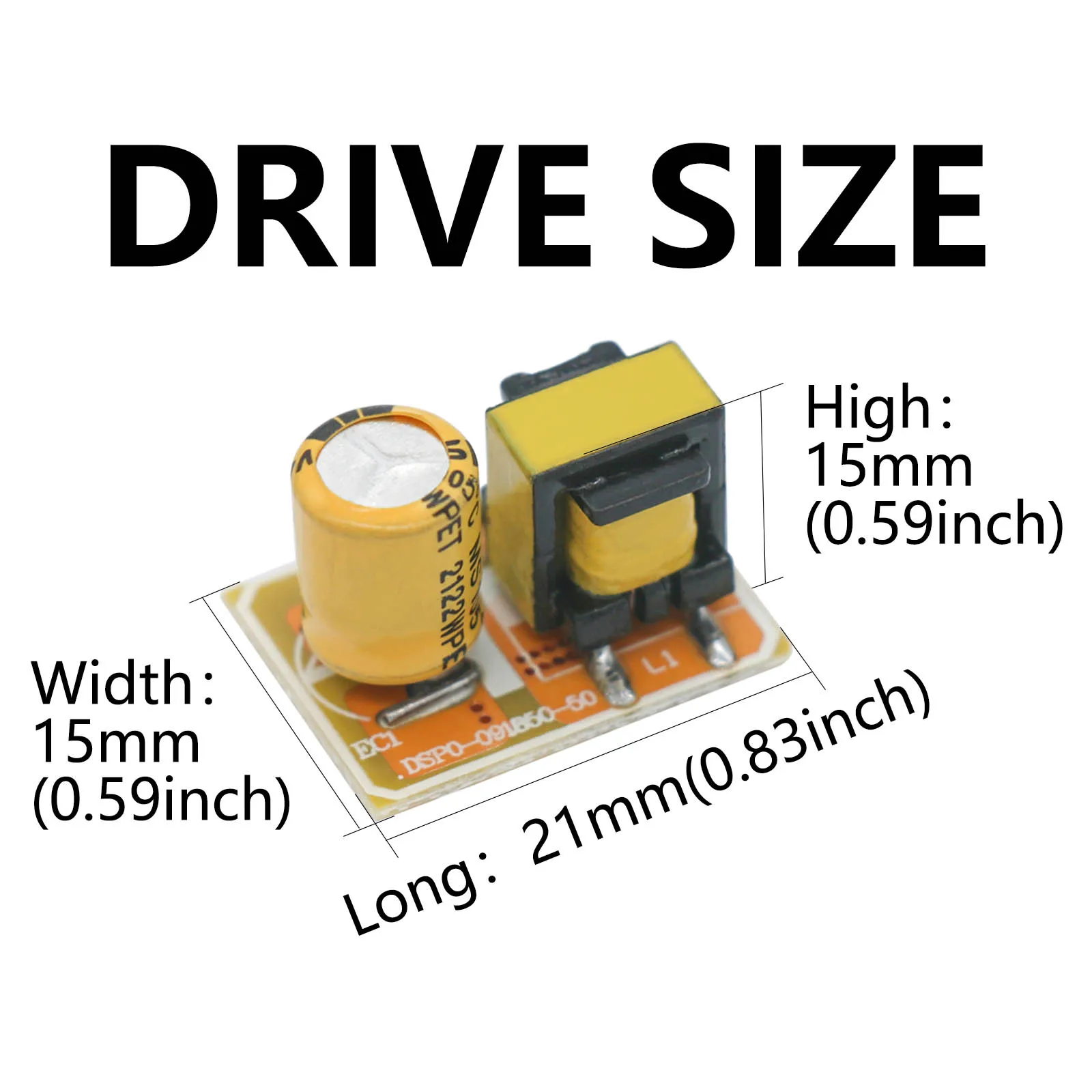 10pcs 3-18W Mini LED Driver DC 30-160V 115mA Non Isolation Power Supply Module AC 175-265V Lighting Transformers For LED Bulbs