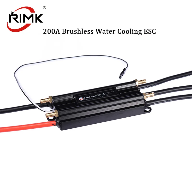 

SeaShark Programming 200A Brushless Water Cooling ESC Waterproof 5s-12s High Voltage ESC No BEC for Rc Boat Thruster