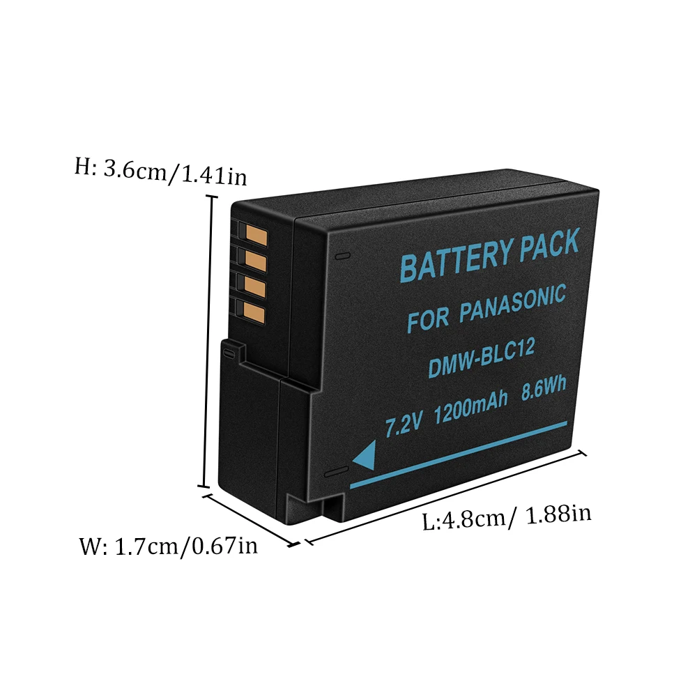 DMW-BLC12 DMW-BLC12E BLC12PP for Panasonic Lumix DMC-FZ2500,FZ200,FZ300,G85,G80,G6,G7,GH2,GX8,G95,G5 Fully decoded battery